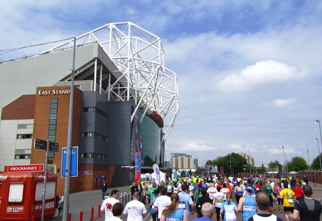 The East Stand exterior at Old Trafford